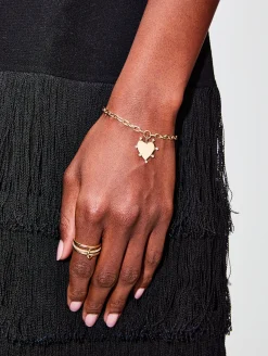 7 Prong Diamond Heart Charm Bracelet
