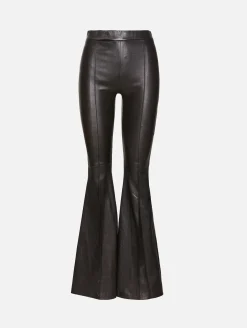 Pull On Leather Flare Pant