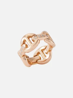 Quad Link Ring With Diamond Bridges
