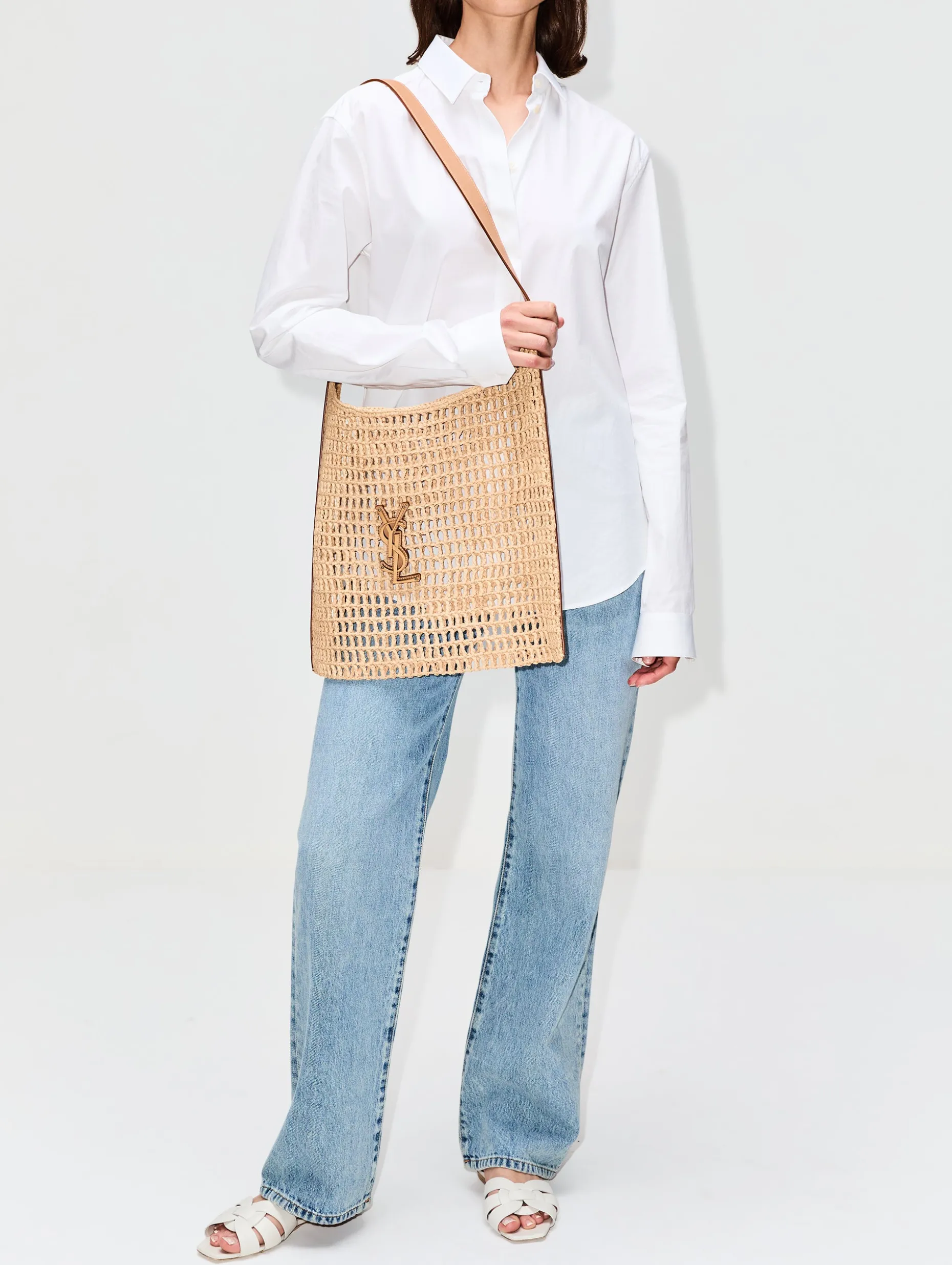 Raffia Crochet Shoulder Bag