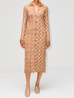 Rib Knit Polo Dress