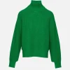 Ribbed Paneled Turtleneck Top