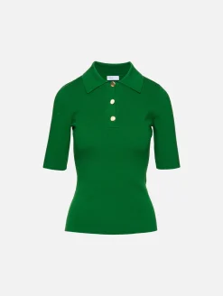 Ribbed Polo Sweater