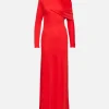 Rue Draped Slinky Jersey Gown