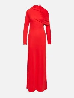 Rue Draped Slinky Jersey Gown