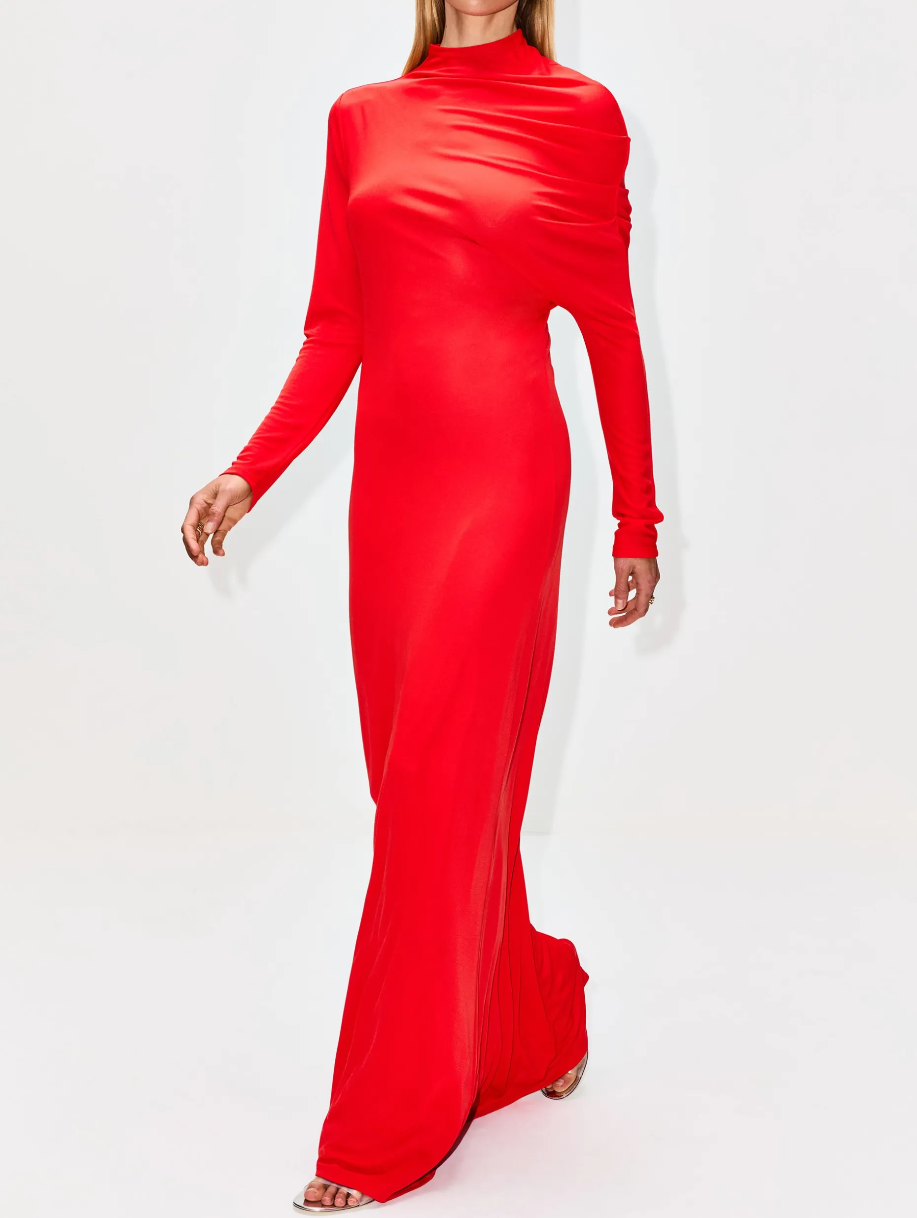 Rue Draped Slinky Jersey Gown