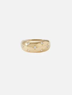 Scattered Star Set Diamonds Medium Aura Ring