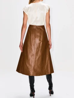 Selina Leather A-Line Skirt