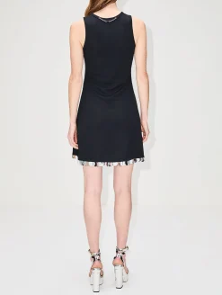 Sequin Trim Sleeveless Dress