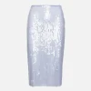 Sheer Sequin Pencil Skirt