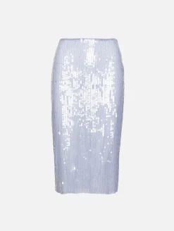 Sheer Sequin Pencil Skirt
