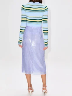 Sheer Sequin Pencil Skirt
