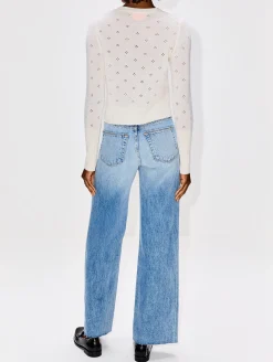 Shrunken Pointelle Sweater