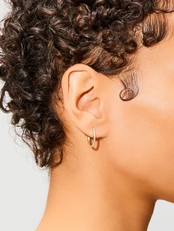 Single Classic Small Oval Pave Hoop