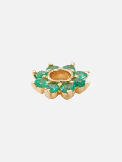 Single Tiny Emerald Flower Charm