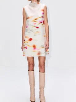 Sleeveless High Neck Mini Dress