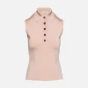 Sleeveless Knit Polo Shirt