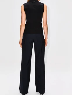 Sleeveless Knit Polo Shirt