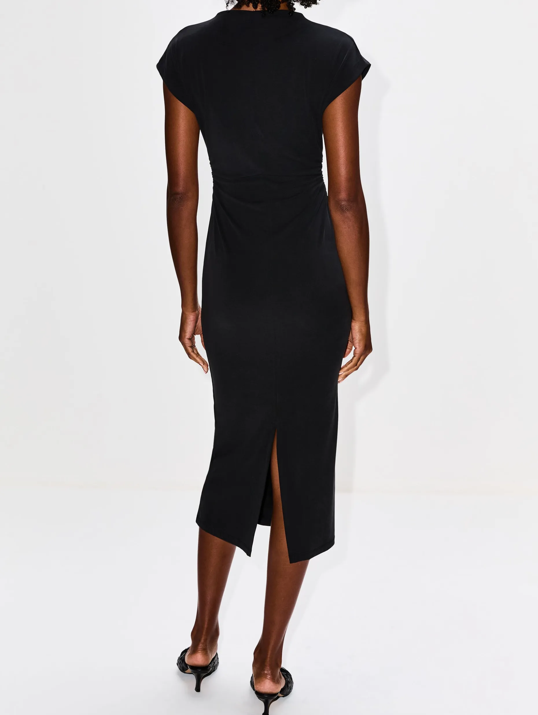 Slouchy Mock Neck Midi Dress