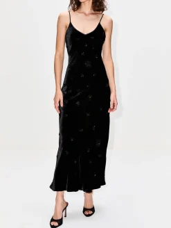 Spaghetti Velvet Slip Dress