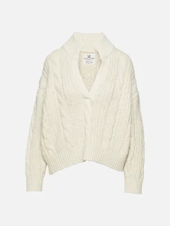 Split Neck Cable Sweater