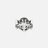 Sterling Silver Quad Link Ring with Diamond Bridges