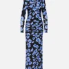 Twisted Neck Long Sleeve Gown