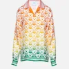 Unisex Cuban Collar Long Sleeve Shirt