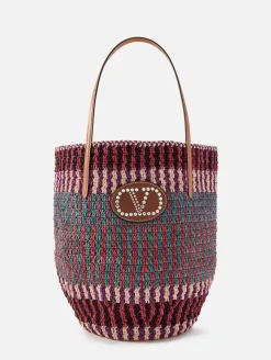 V Logo Signature Tote Bucket Bag