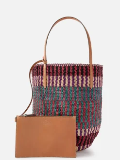 V Logo Signature Tote Bucket Bag