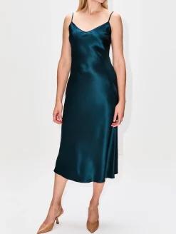 V Neck Bias Cut Cami Dress
