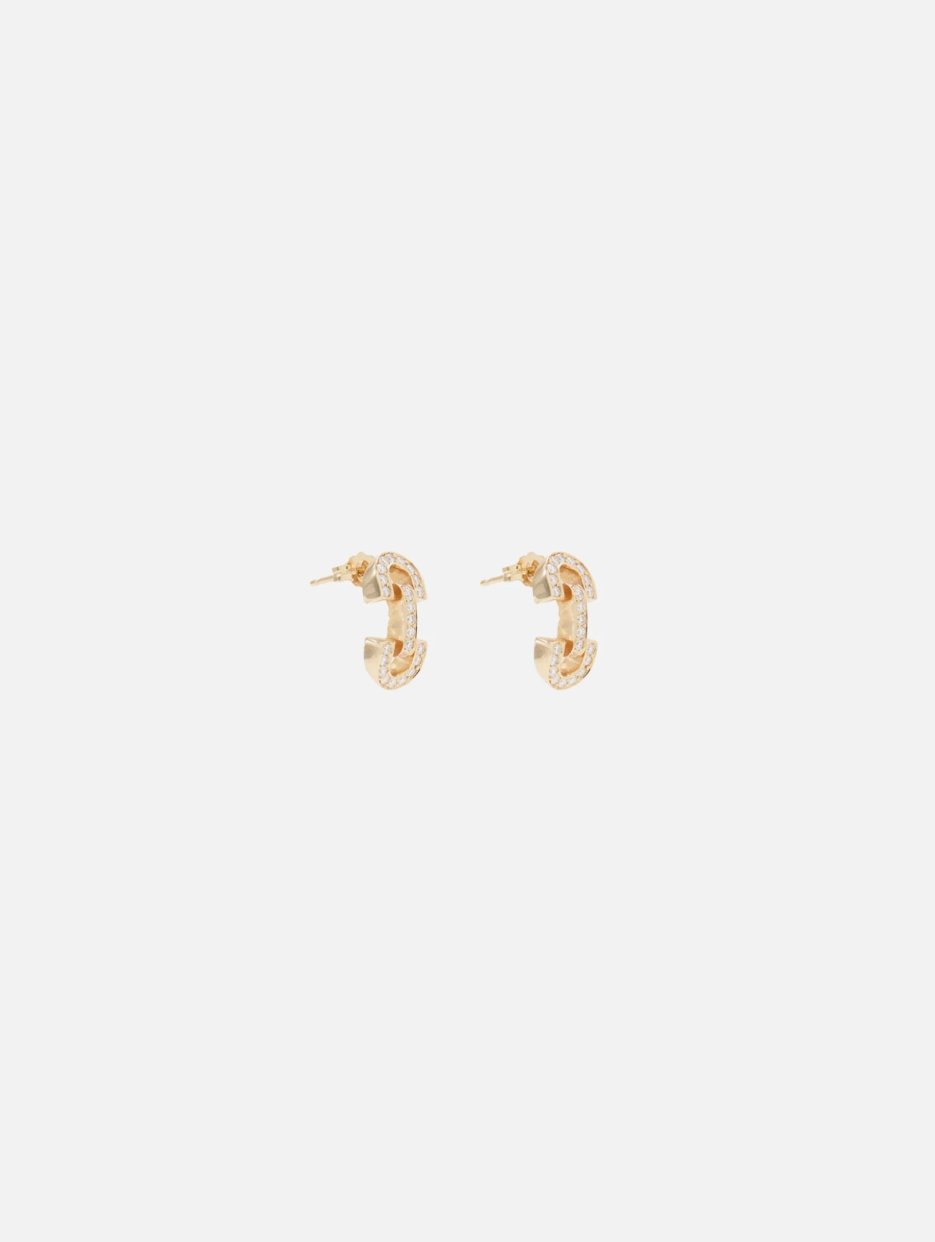 Vintage Pave Diamond Horsebit Link Studs