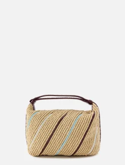 Wallace Striped Raffia Torchon Bag