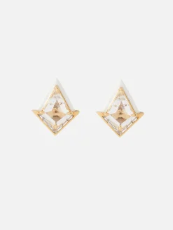White Topaz and Diamond Twinkle Studs