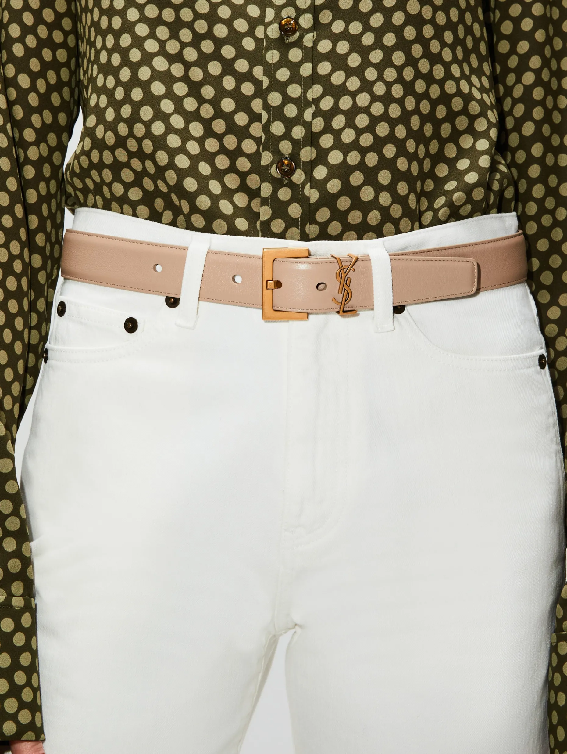 YSL 3CM Logo Belt