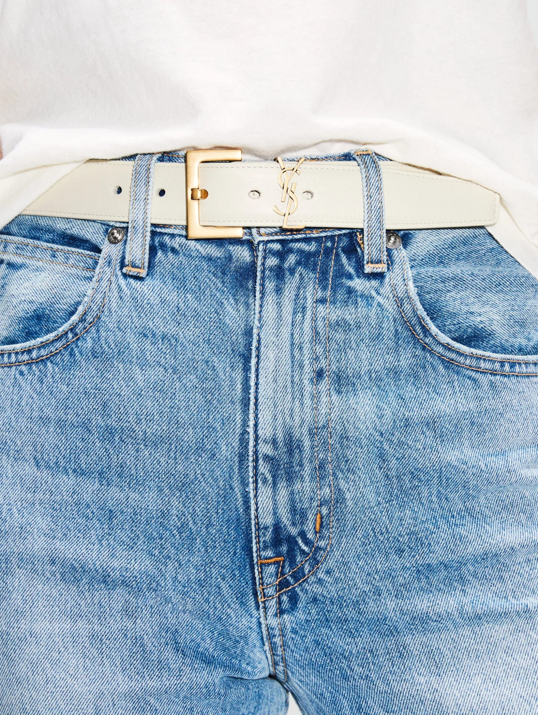 YSL 3CM Logo Belt